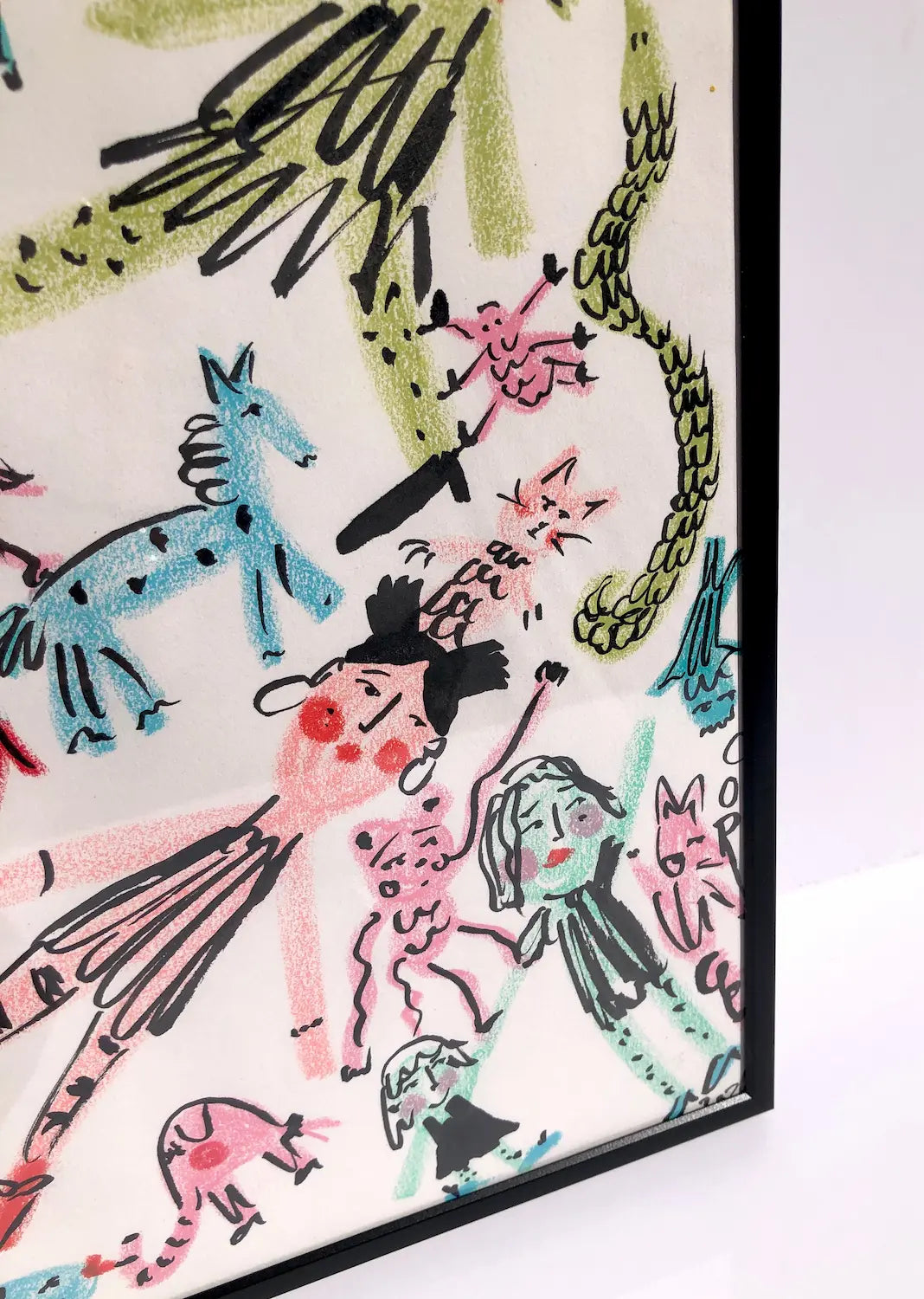 ‘Character Fruit Salad’ in pastels and ink by Charlotte Ortegon Rees
