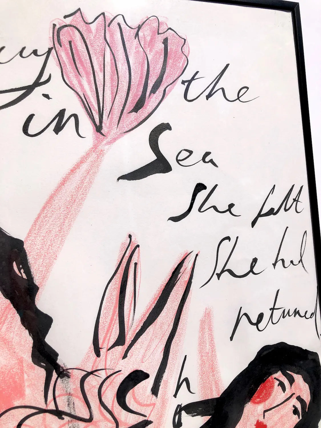 ‘Mermaids Calling’ in wax pastel and ink by Charlotte Ortegon Rees