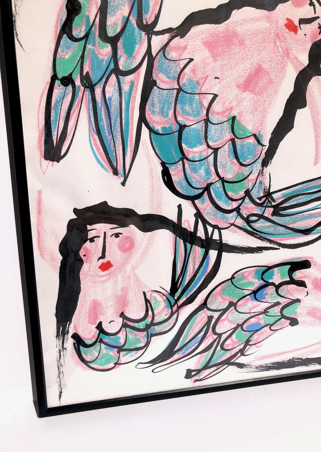 ‘Mermaids Return’ in Wax Pastel & Ink by Charlotte Ortegon Rees