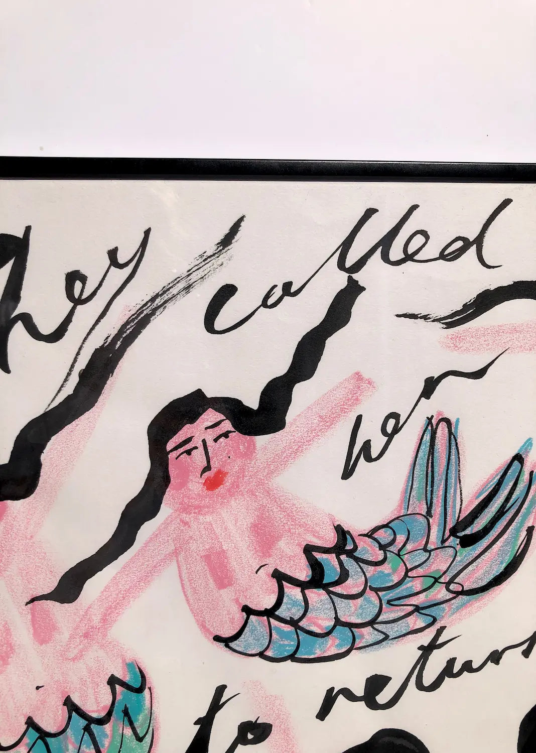 ‘Mermaids Return’ in Wax Pastel & Ink by Charlotte Ortegon Rees