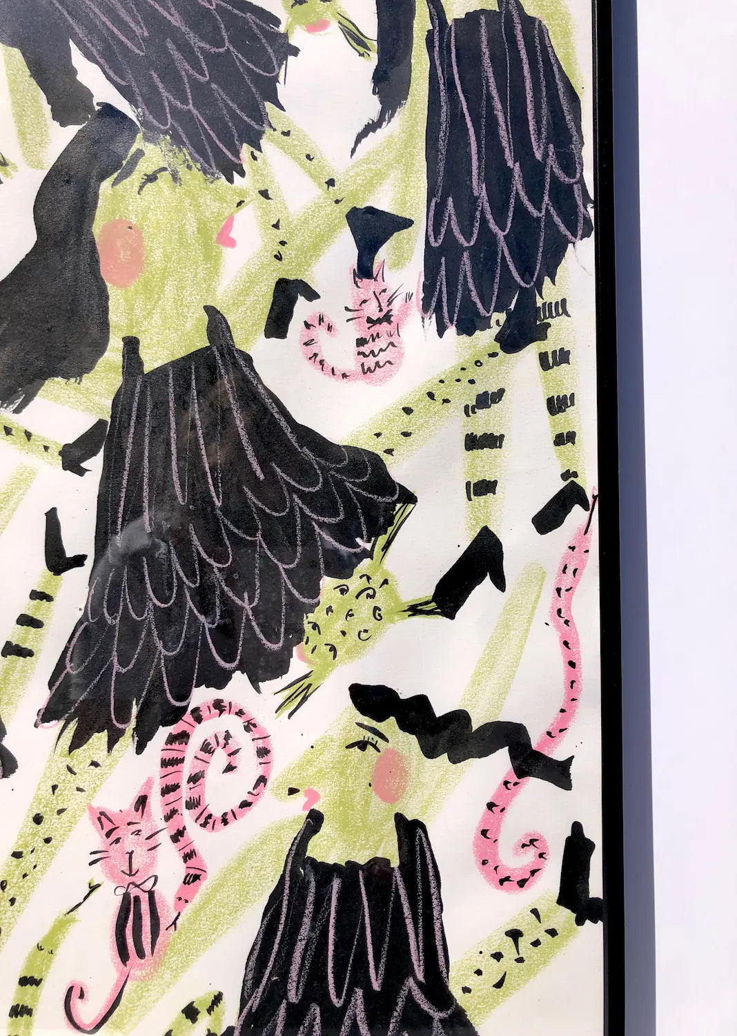 ‘Little Black Dress’ Witches Drawing by Charlotte Ortegon Rees