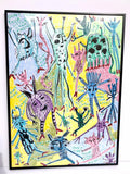 ‘Don’t Hide Your Scared Little Monsters’ wax pastel and ink by Charlotte Ortegon Rees
