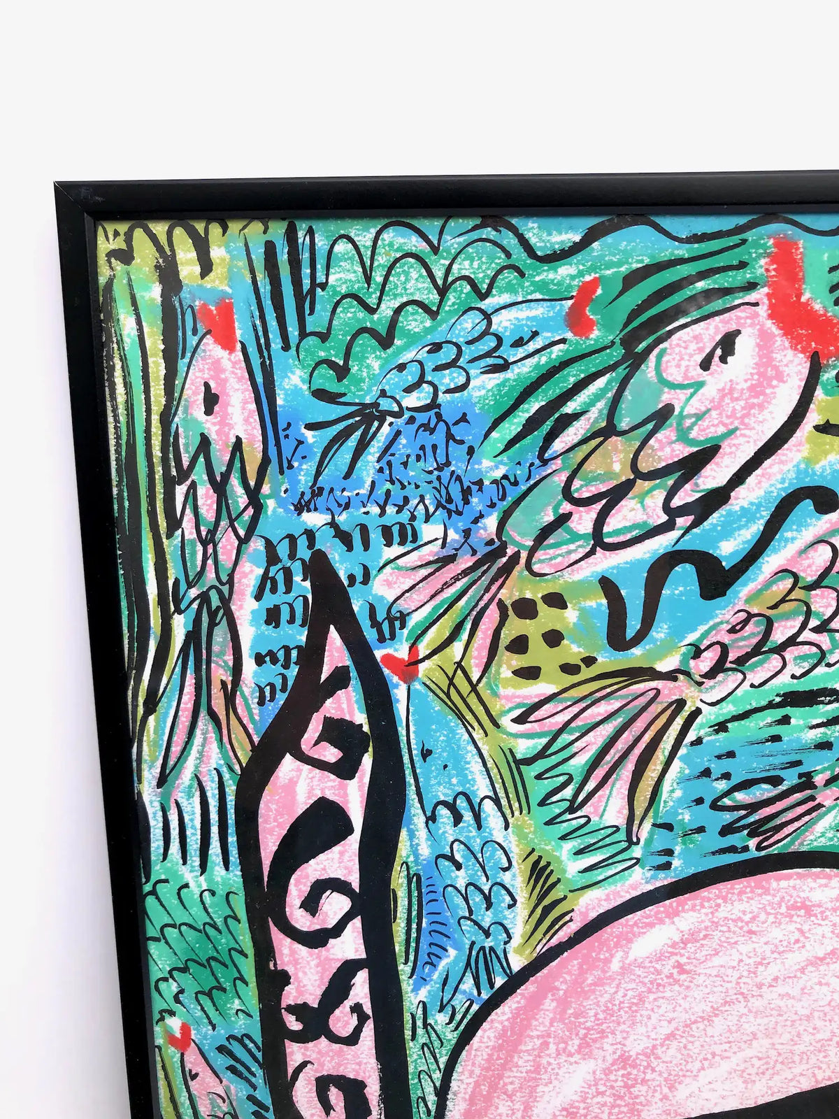 ‘Playing with fishes’ Pink Octopus Painting by Charlotte Ortegon Rees