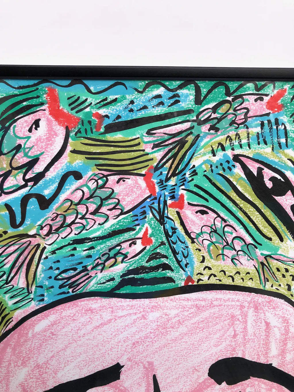 ‘Playing with fishes’ Pink Octopus Painting by Charlotte Ortegon Rees