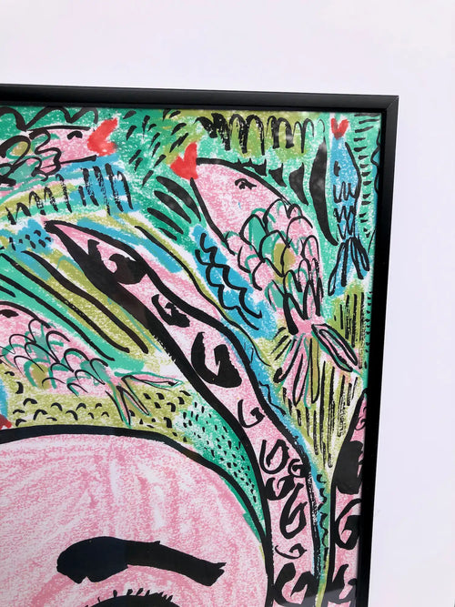‘Playing with fishes’ Pink Octopus Painting by Charlotte Ortegon Rees